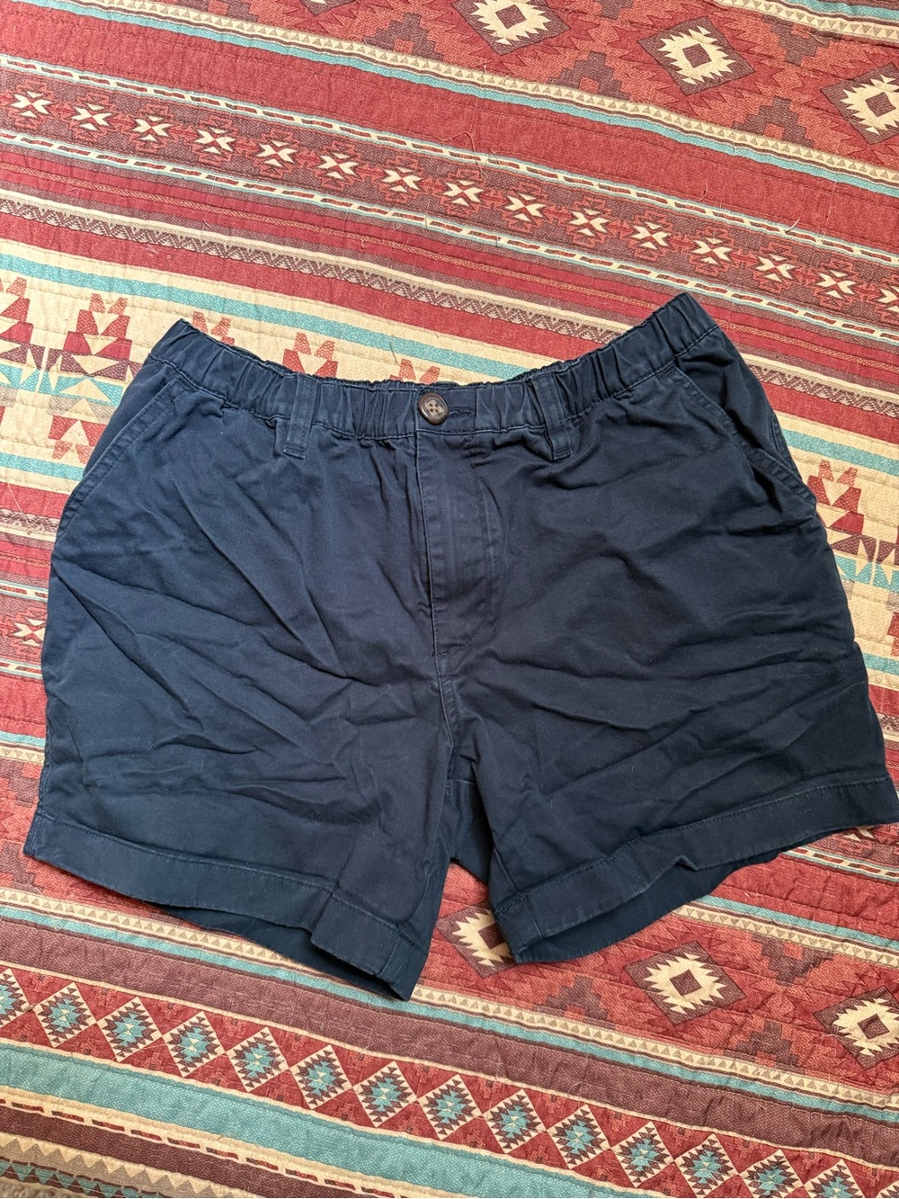 chubbies Navy Flat-Front Cotton Shorts size medium
